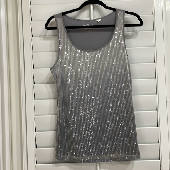 Chico’s size 2, same as 12/14 silver sequined ombré lined tank top! - Picture 3 of 7